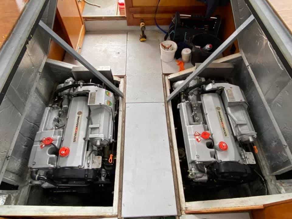 Servicing twin steyr inboard boat engines